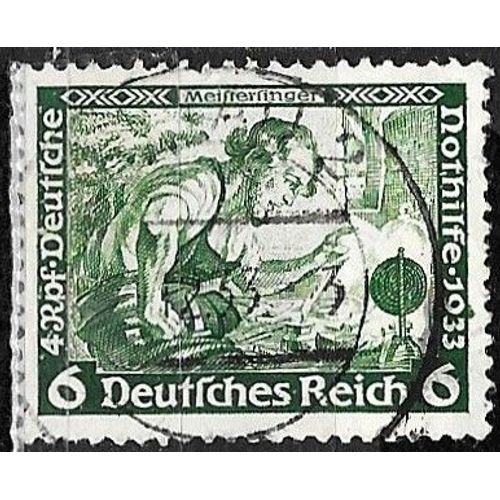 Allemagne, 3ème Reich 1933, Beau Timbre Yvert 473, Au Profit De L'ouvre Des 1ers Secours, Opéra De Wagner, "Les Maitres Chanteurs", Oblitéré, Tbe.