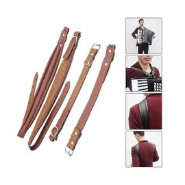 Sangle Accordéon En Cuir Étanche Réglable 16 Bass-120 Bass Accordéon Bandoulière Universelle (Marron)