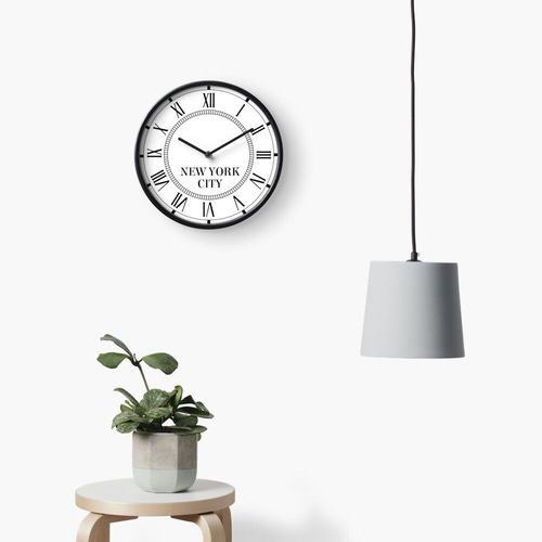 Horloge Murale Mur de la ville de New York avec chiffres romains 30cm Décoration Artistique pour Cheminée, Maison, Chambre et Bure