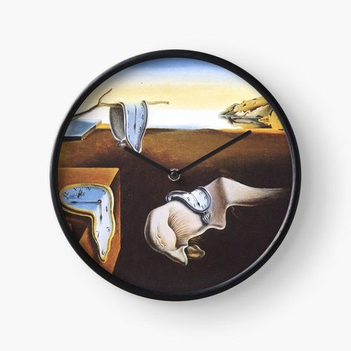 Horloge Murale Salvador Dali 'La persistance de la mémoire' 30cm Décoration Artistique pour Cheminée, Maison, Chambre et Bur