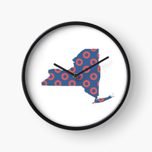 Horloge Murale Phish Fishman Donut New York Phan Vêtements et accessoires 30cm Décoration Artistique pour Cheminée, Maison, Chambre et Bur