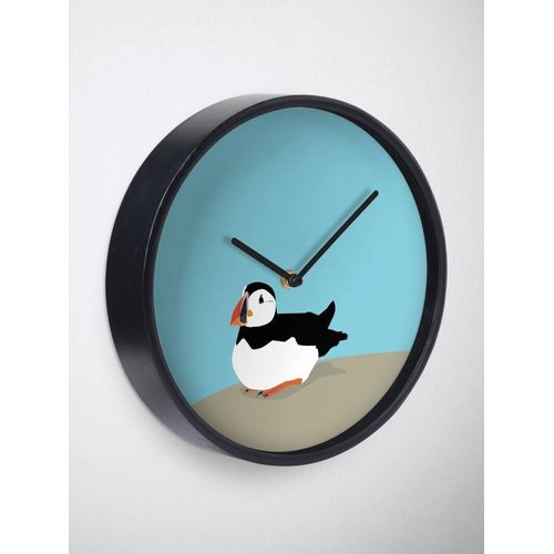 Horloge Murale Macareux 30cm Décoration Artistique pour Cheminée, Maison, Chambre et Bure
