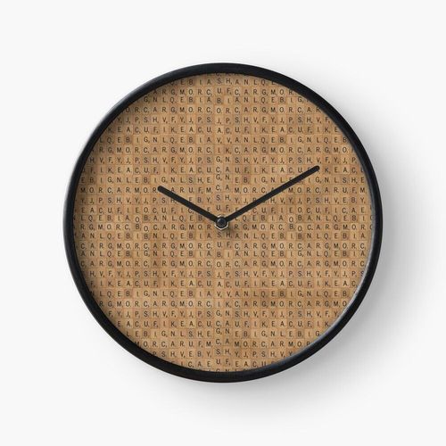 Horloge Murale Pièces de jeu de lettres en bois de Scrabble, motif 30cm Décoration Artistique pour Cheminée, Maison, Chambre et Bur