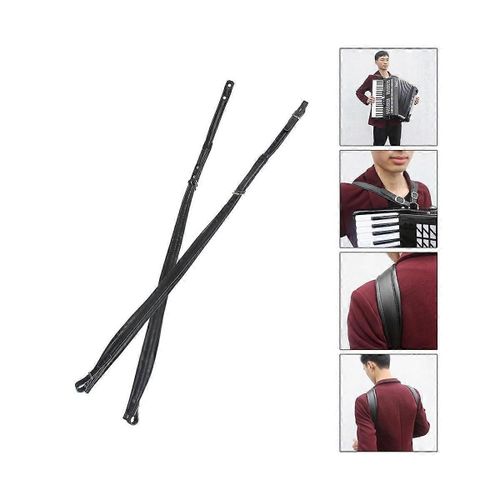 Sangle Accordéon En Cuir Étanche Réglable 16 Bass-120 Bass Accordéon Bandoulière Universelle (Noir)