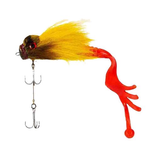 Leurre De Pêche À La Souris Hameçons D¿Eau Douce Leurre D¿Eau Salée Mouche Douce Avec Doubles Hameçons Jaune
