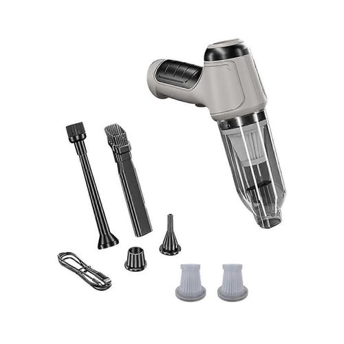 3-en-1 Aspirateur De Voiture Auto Robot Sans Fil Puissant Machine De Nettoyage Accessoires De Voiture Appareil Ménager Fort Blanc-Gris