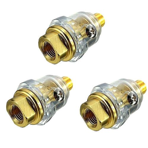 3Pcs Mini Graisseur Accessoires Pneumatique Outil Pneumatique - 1/4 pouce NPT Graisseur Huile Lubrificateur pour Outil Pneumatique de Compression d¿Air Graisseur -Jaune