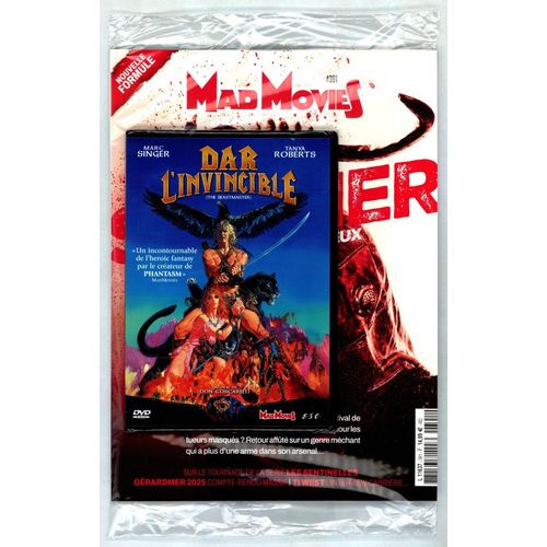 Mad Movies N° 391 _ Mars 2025 _ Slasher / In A Violent Nature / Série "Les Sentinelles" / Gérardmer / Ti West + Dvd "Dar L'invincible", Film De Don Coscarelli (1982) _ (Dvd Mad Movies ; Boitier Slim)