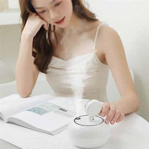 Veilleuse 2 en 1 Mini lampe sans fil Humidificateur d¿air Diffuseur Bureau Bureau Prendre des photos Blanc