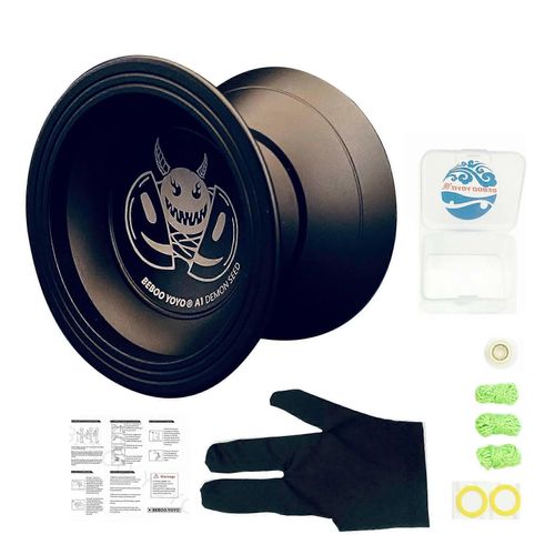 A1 Yoyo, Yoyo Pour Les Débutants En Alliage D¿Aluminium Yoyo, Facile À Retourner Et À Pratiquer Des Tours, Noir