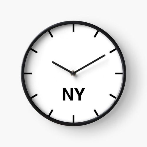 Horloge Murale Salle de presse du fuseau horaire de New York 30cm Décoration Artistique pour Cheminée, Maison, Chambre et Bure