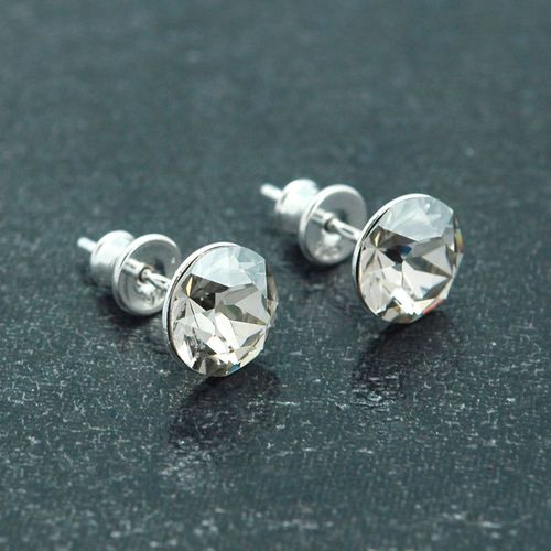 Boucles D' Oreilles Cristal Blanc Argent Massif 925°°°