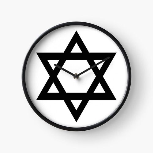 Horloge Murale Étoile de David 30cm Décoration Artistique pour Cheminée, Maison, Chambre et Bur