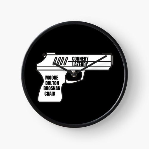 Horloge Murale Modèle d'agent secret de pistolet d'acteurs de Bond 30cm Décoration Artistique pour Cheminée, Maison, Chambre et Bur