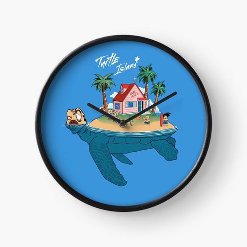 Horloge Murale Île de la Tortue 30cm Décoration Artistique pour Cheminée, Maison, Chambre et Bur