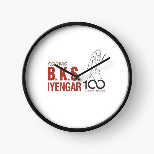 Horloge Murale Logo officiel du centenaire de BKS Iyengar - conception caritative 30cm Décoration Artistique pour Cheminée, Maison, Chambre et Bure