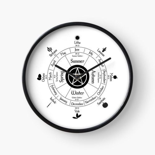 Horloge Murale Roue de l'année de l'hémisphère Nord 30cm Décoration Artistique pour Cheminée, Maison, Chambre et B