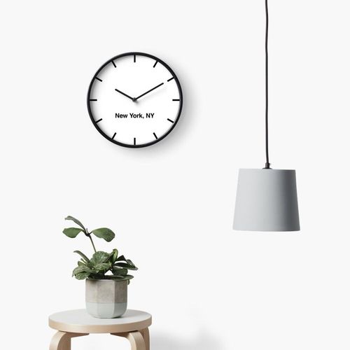Horloge Murale New York, fuseau horaire de New York Salle de presse 30cm Décoration Artistique pour Cheminée, Maison, Chambre et Bure