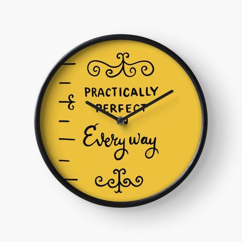 Horloge Murale Mary Poppins revient pratiquement parfaite à tous points de vue 30cm Décoration Artistique pour Cheminée, Maison, Chambre et Bur