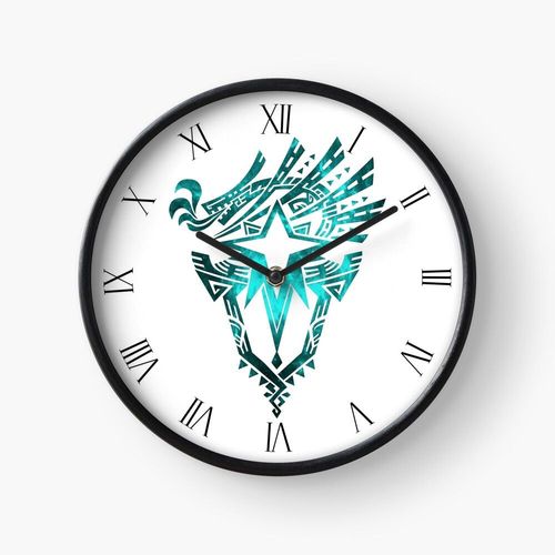 Horloge Murale Monster Hunter World Iceborne - Logo (Conception) 30cm Décoration Artistique pour Cheminée, Maison, Chambre et Bure