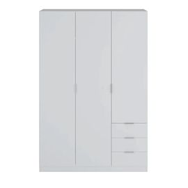 Armoire Avec 3 Portes Et 3 Tiroirs Coloris Blanc En Mélamine - Dim: 180 X 121 X 52 Cm