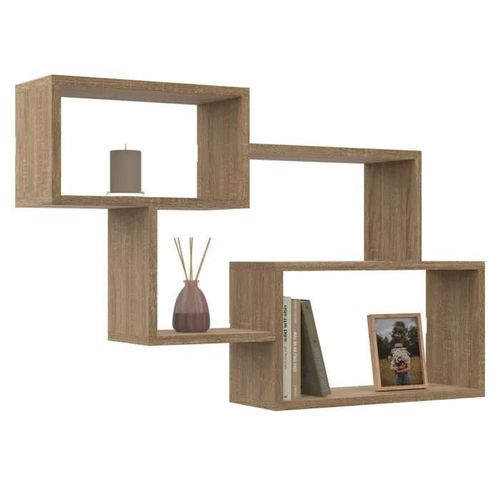 Idmarket Etagère Murale Double Position Louane Bois Façon Hêtre