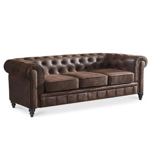 Canapé Chesterfield 3 Places Vintage