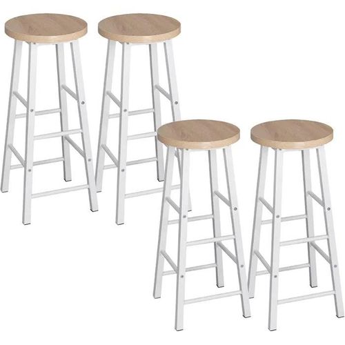 Lot De 4 Tabourets De Bar.Tabouret De Bistrot.Chaise Stable+Durable.Surface En Mdf.Chêne Clair