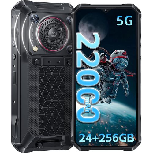 OUKITEL WP33 Pro 5G Incassable 22000mAh 24Go+256Go 64MP+32MP Parleur 136 DB 6.6"FHD+ Dual SIM Smartphone IP68/NFC/OTG/Face ID/GPS Noir