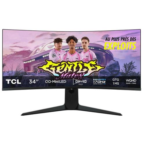 Ecran PC Gamer TCL Mini LED 34R83Q Incurvé WQHD