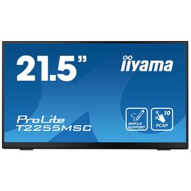 iiyama ProLite T2255MSC-B1 - Écran LED - 21.5" - écran tactile - 1920 x 1080 Full HD (1080p) @ 60 Hz - IPS - 400 cd/m² - 1000:1 - 5 ms - HDMI, DisplayPort - haut-parleurs - noir mat
