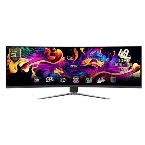 MSI MPG 491CQP QD-OLED écran plat de PC 124,5 cm (49") 5120 x 1440 pixels DQHD QDOLED Noir