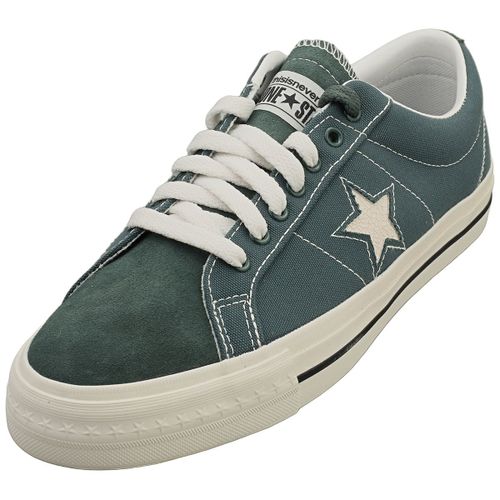 Chaussures Converse One Star Pro Ox Vert Blanc Baskets Unissexe