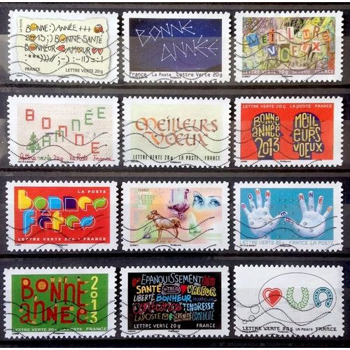 Série Meilleurs Voeux 2012 - Très Jolis N° 763 764 765 766 767 768 769 770 771 772 773 774 Obl - Cote 7,20€ - France Année 2012 - Brn83 - N32564