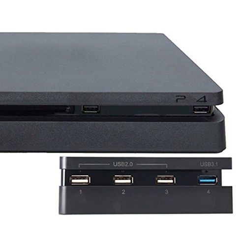 Hub Pour Console De Jeu Ps4 Slim, 4 Ports Usb Pour Ps4 Slim, Usb 3.1 Haute Vitesse, Usb 2.0, Transfert Ultra Rapide, Chargeur, Adaptateur D'extension, Répartiteur De Contrôleur