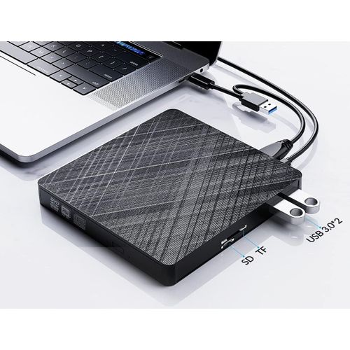Graveur DVD/CD-ROM externe USB 3.0, graveur DVD/CD-ROM, compatible avec ordinateur portable/PC, pour PC/Mac/Linux