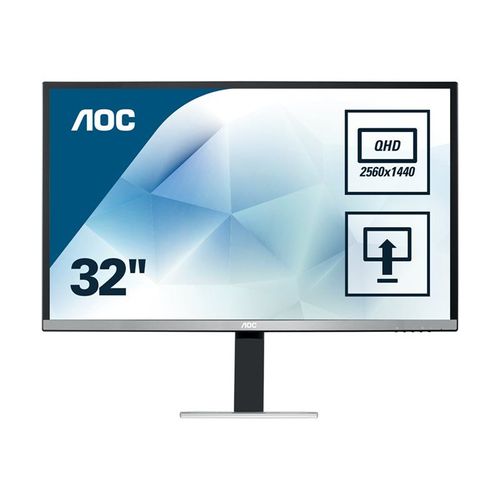 AOC Q3277PQU - Écran LED - 32" - 2560 x 1440 QHD @ 60 Hz - A-MVA - 300 cd/m² - 3000:1 - 4 ms - HDMI, DVI-D, VGA, DisplayPort, MHL - noir, argent