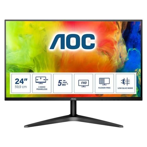 AOC 24B1H - B1 Series - écran LED - 23.6" - 1920 x 1080 Full HD (1080p) @ 60 Hz - VA - 250 cd/m² - 3000:1 - 5 ms - HDMI, VGA - noir