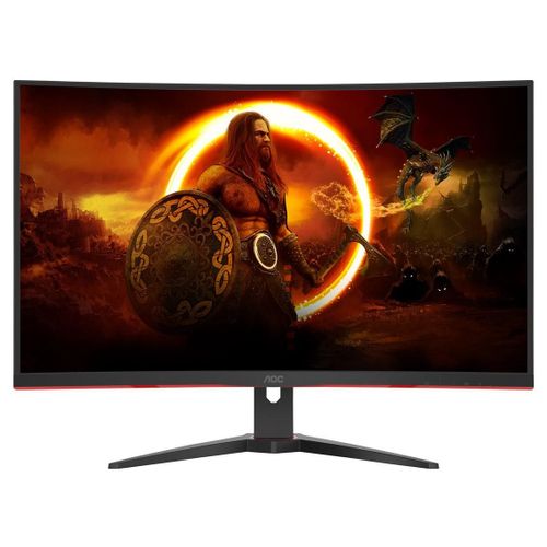 AOC Gaming CQ32G2SE/BK - Écran LED - jeux - incurvé - 32" (31.5" visualisable) - 2560 x 1440 QHD @ 165 Hz - VA - 300 cd/m² - 3000:1 - 1 ms - 2xHDMI, DisplayPort - haut-parleurs - noir, rouge
