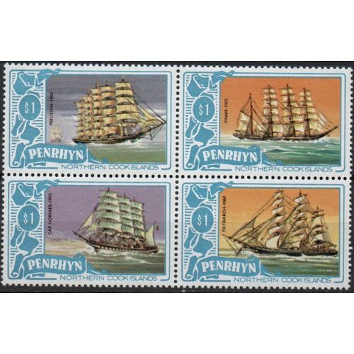 Penrhyn ( Nouvelle-Zélande ) Timbres Les Voiliers 1981