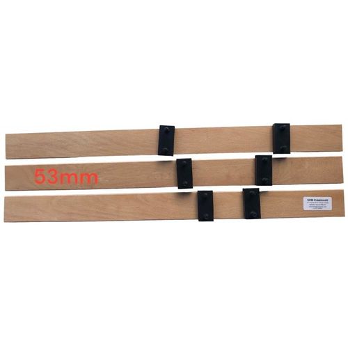 Lot 3 Lattes 90 Cm 900 X 53 X 8 Mm 7 Plis Avec 6 Embouts Pour Sommier, Bz, Latte De Lit, Scm Créations
