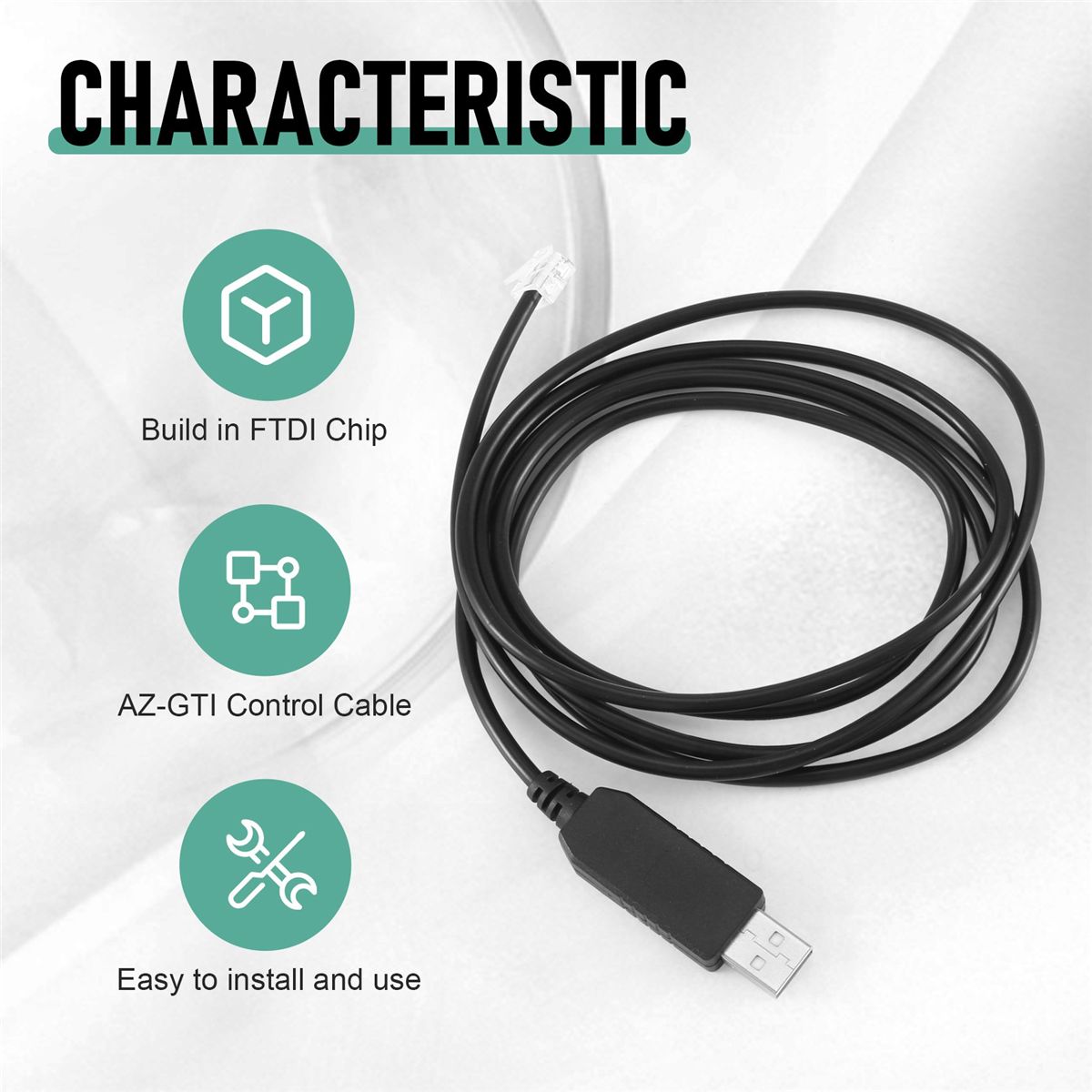 Adaptateur USB Vers Rj11 Rj12 6P4C C?ble de Contr?Le SRie ... - 7