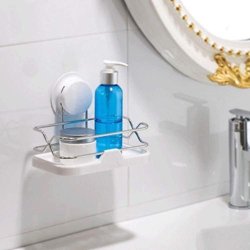 DYG Étagère de salle de bain sans perceuse ventouse antirouille boîte à savon porte-éponge plateau plat pour cuisine salle de bain douche distributeur de savon rustique