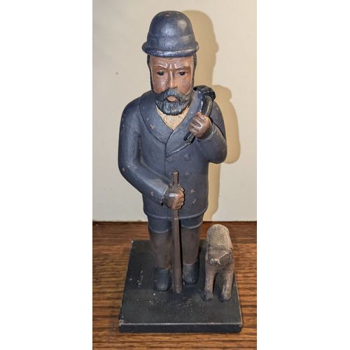 Statuette En Terre Cuite Homme avec son Chien