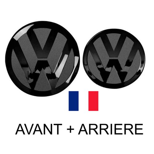 Pack Logo Emblème Avant Et Arrière Pour Vw Tiguan Noir Brillant Mat [Convient À 2022 - 2023]