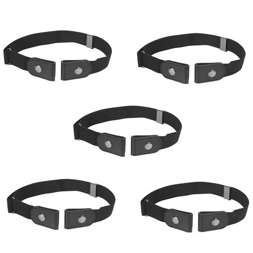 5x Ceinture ?Lastique Sans Boucle Pour Jean Pantalons Robes Ceintures ?Lastiques Sans Boucle Convient ? Femmes Gar?Ons Filles Laissez Tomber (Noir)