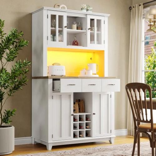 Armoires De Cuisine, Buffets Hauts, Vitrines, Buffets Avec Étagères Réglables, Buffets Avec Éclairage Led