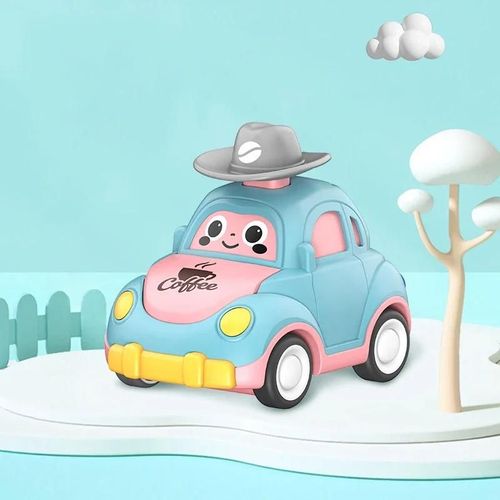 Mini Voitures De Dessin Animé Pour Bébés, Véhicules De Presse Go, Côtes D'inertie Arrière, Voitures Montessori, Éducation Précoce, Jouets Pour Tout-Petits Garçons--Bleu