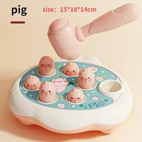 Jouet Marmotte De Dessin Animé Montessori, Jouets Pour Bébés, Cadeau D'anniversaire Éducatif Pour Tout-Petits, Jeu De Frappe Sur Le Thème Des Animaux, Jeu De Société Parent-Enfant--Pig