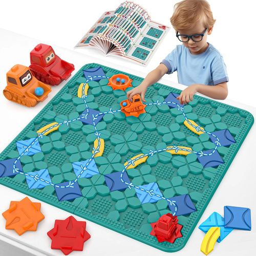 Labyrinthe Jeu De Société, 56x56cm Grand Plateau Puzzle Enfant 3 4 5 6 7 8 9 Ans Jouet Garcon Fille Logique Jeux Construction--Toyg0031
